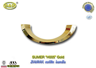 H005 gold &amp; Silver color Italy design moon shape metal coffin handle zamak coffin accessories  size 20.5*7.5cm