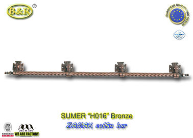H016 Zamak Coffin Handle Metal Long Bar Coffin Hardware 1.55meter With 4 Base