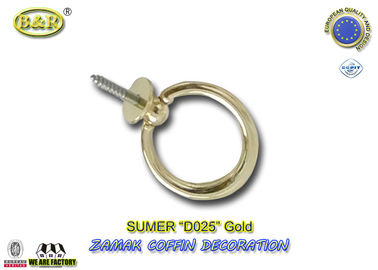zamak ring with screw for coffin decoration D025 gold color metal screw dia.4cm