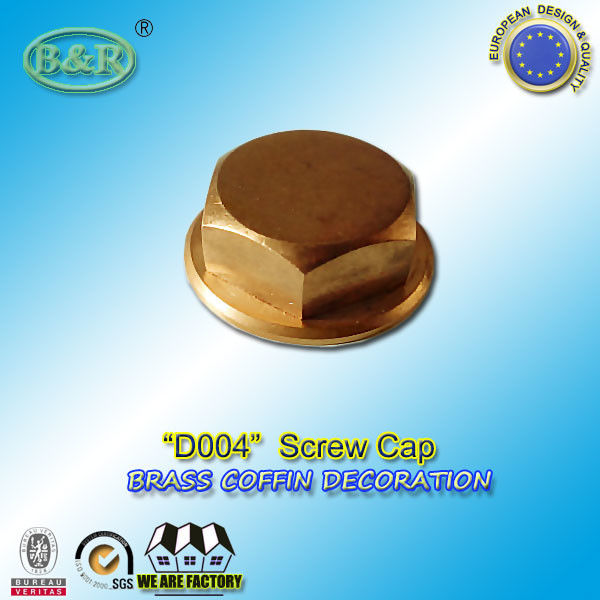 Coffin Decoration Metal Screw Cap For European D004 Copper Brass