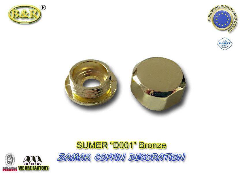Coffin Ornamental Gold Color Coffin Fitting D001 Metal Zamak Screw