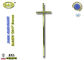 Antique brass gold color zamak crucifix cross , coffin fittings D017 metal coffin lid decoration size:  57 x 16.5 cm