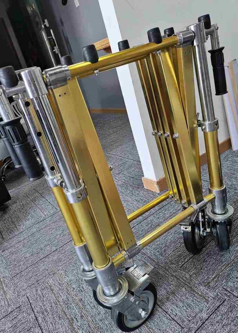 LYTL800A Aluminum Alloy Coffin Trolley Funeral Equipment Solid Wheels