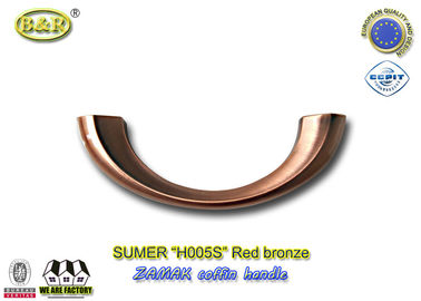 Ref No H005S Dimension 19×7cm Zamak Metal Coffin Handles Color Red Bronze Moon Shape