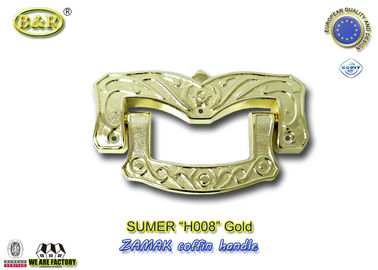 Ref H008 Gold Size 19 X 11 Cm Casket Handles , Zinc Alloy Coffin Accessories