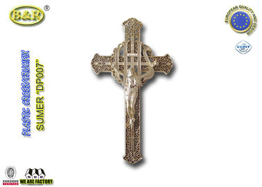 Plastic Golden Color Funeral Cross and Crucifix DP007 30cm*17cm plasticos crucifijos y cristos