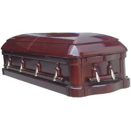 High Gloss Funeral Wooden Coffins With Glass Paulownia Casket 198*58*35 Cm