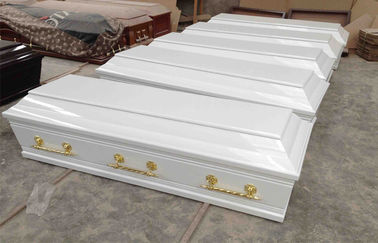 White Greece Wooden Coffins With Lining And Lid Lining 200x49 / 65/43x52cm