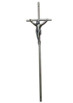 quality  Size 64.5×17cm Funeral Articles D064  / Iron Coffin Crucifix With Zamak Jesus factory