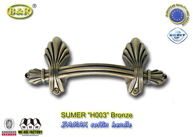 European style zamak metal casket handle fitting H003 size 22.5*10.5cm color gold zinc alloy handle