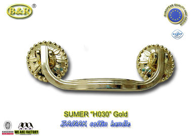 Burial Metal Casket Handle,H030 zamak coffin handle  Funeral Accessories and Hardware gold color size:19*7.5cm