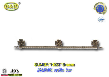 H023 metal coffin long bar made of zamak zinc herrajes de ataudes 1 meter with 3 bases