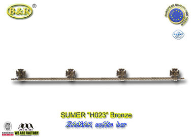 Metal Coffin Bar Ref H023 Zamak Coffin Long Bar Metal Herrajes De Ataudes 1.55 Meter With 4 Bases