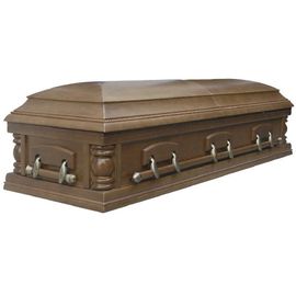 Adult Brown Wooden Coffin Kits With Lining And Lid Lining MDF Material